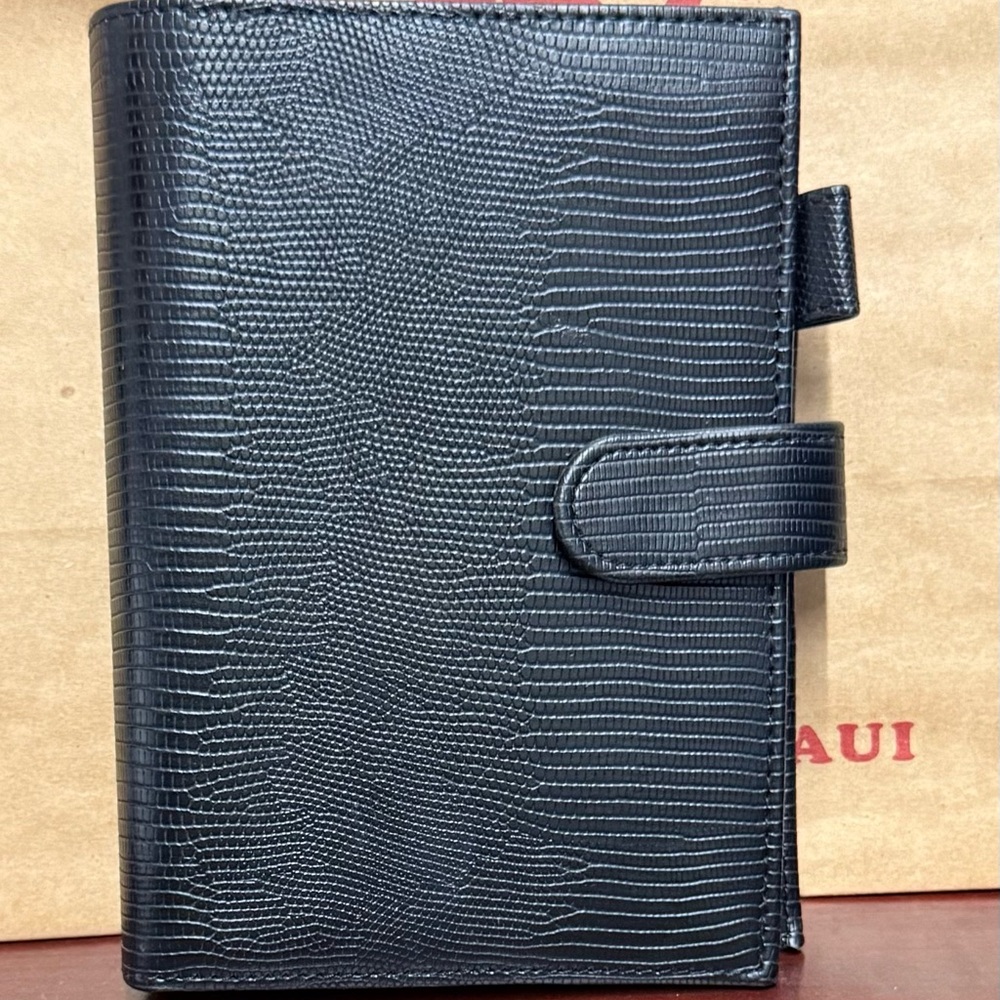 Elegant Black Textured A6 Binder perfect for cash stuffing